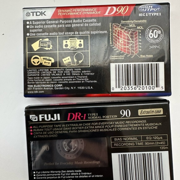TDK and Fuji Audio Cassette Tapes - Red and Black lot of 2 - Picture 2 of 6
